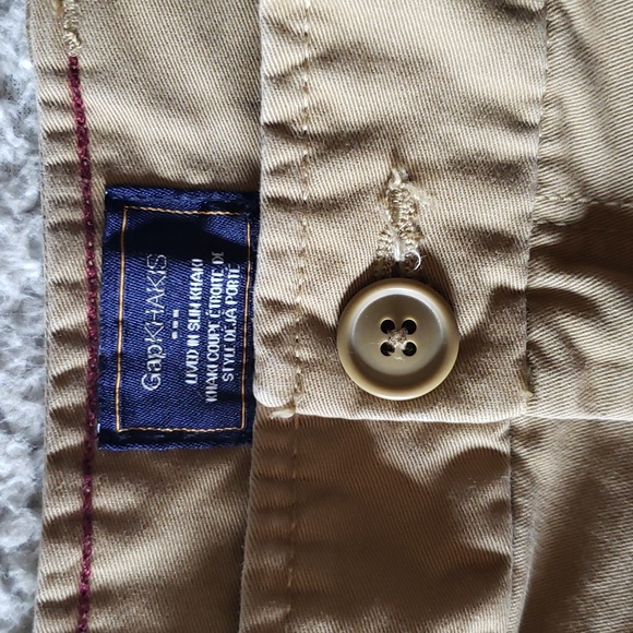 Gap Lived In Slim Straight Fit Cotton Khaki Chino Pants - Picture 3 of 9